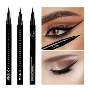 3Pcs High Quality Liquid Eyeliner Pen Cosmetic Super Long-Lasting Waterproof Sweatproof Quick Dry Ultra-Fine Tip Smudge-Proof Fade-Proof High Pigment Pure Black All Day Wear Beginner Friendly