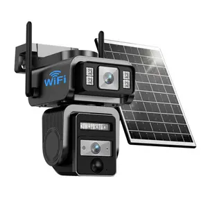 Seckun 2K Solar Dual-Lens Cameras Wireless Outdoor 360°PTZ Dual-Screen 3MP Security Cam Indoor Outdoor lP66 Waterproof with Color Night Vision Two-Way Talk PlR Human Detection Auto Tracking Spotlight Siren Alarm WiFi Cloud Storage Monitoring Automatic
