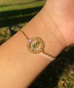 Virgencita diamond adjustable bracelet