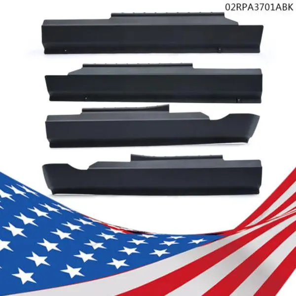 CROSSDESIGN Automotive Truck Rocker Panels Guard Sill Trim Body Kit - Protective Rust Cover Auto Parts Accessories with Adhesive Install, OE Matte Finish, Fit for 09-18 Dodge Ram 1500 2500 Crew Cab #14064, Car Accessory, Replacement