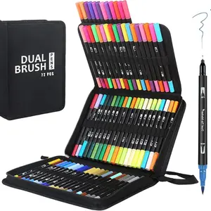 72 Color Dual Tip Watercolor Brush Pen Set, Portable Watercolor Pen Set, Art Supplies for Painting & Drawing, Creative Projects, Art Materials