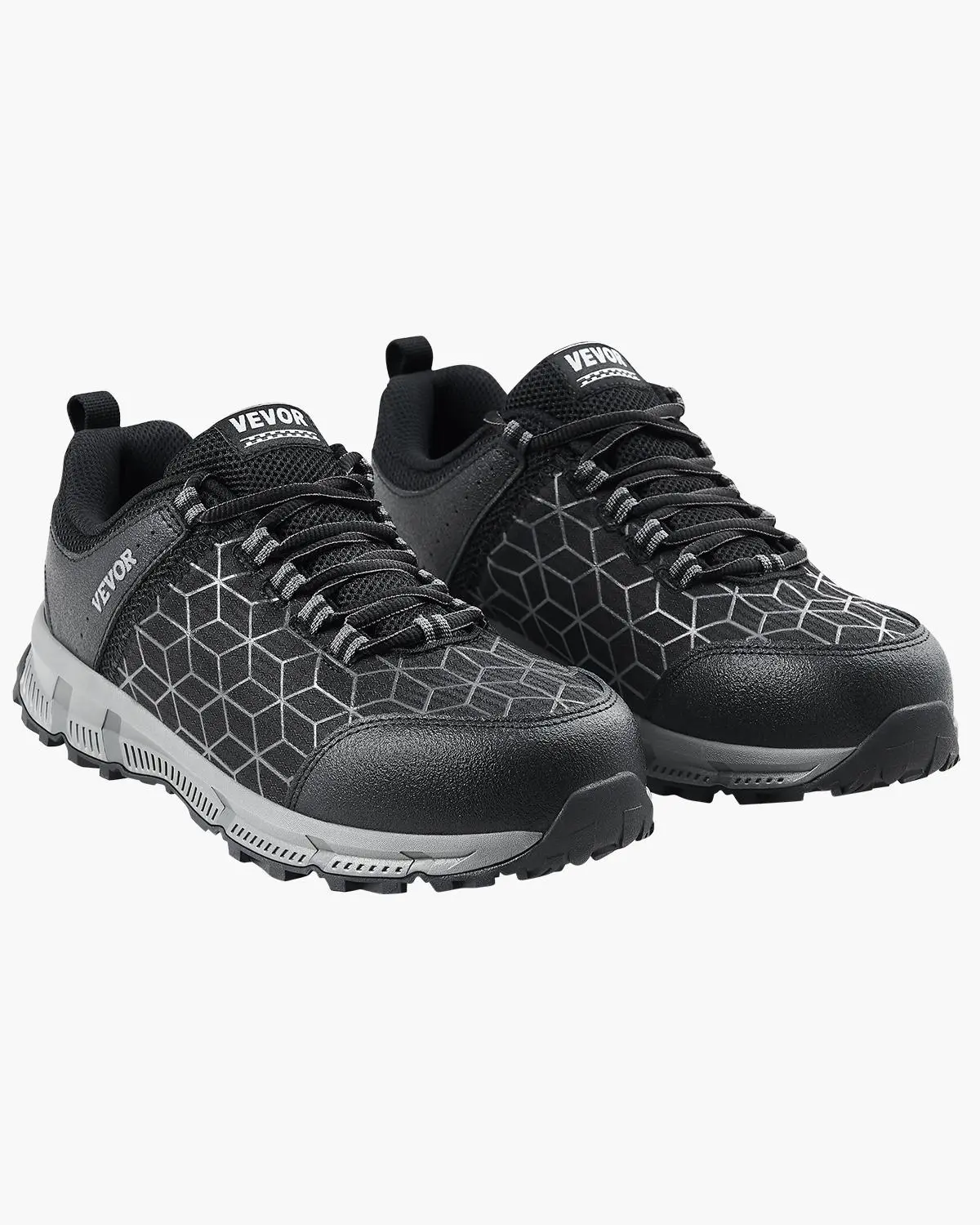 【Summerfinds】VEVOR Steel Toe Shoes for Men, US Size 10.5 Wide, Men’s Cushion Sport Safety Toe Athletic Work Shoe, Indestructible Safety Sneakers Lightweight,Breathable Industry Construction Work Shoes, Black