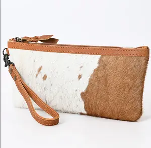 American Darling Hair On Hide Leather Western Style Wristlet Clutch Purse