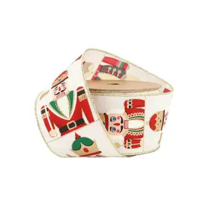 Nutcracker White Wired Ribbon