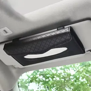 Car Tissue Box, Car Sun Visor Tissue Box, Premium PU Leather, Car Mask Box, Replaceable Tissues.