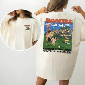 Hooters Golf Club Double Sides Printed Unisex T-Shirt Fabric Menswear Top Mid, Soft Touch, Feels Like a Favorite, Laid-Back Vibe