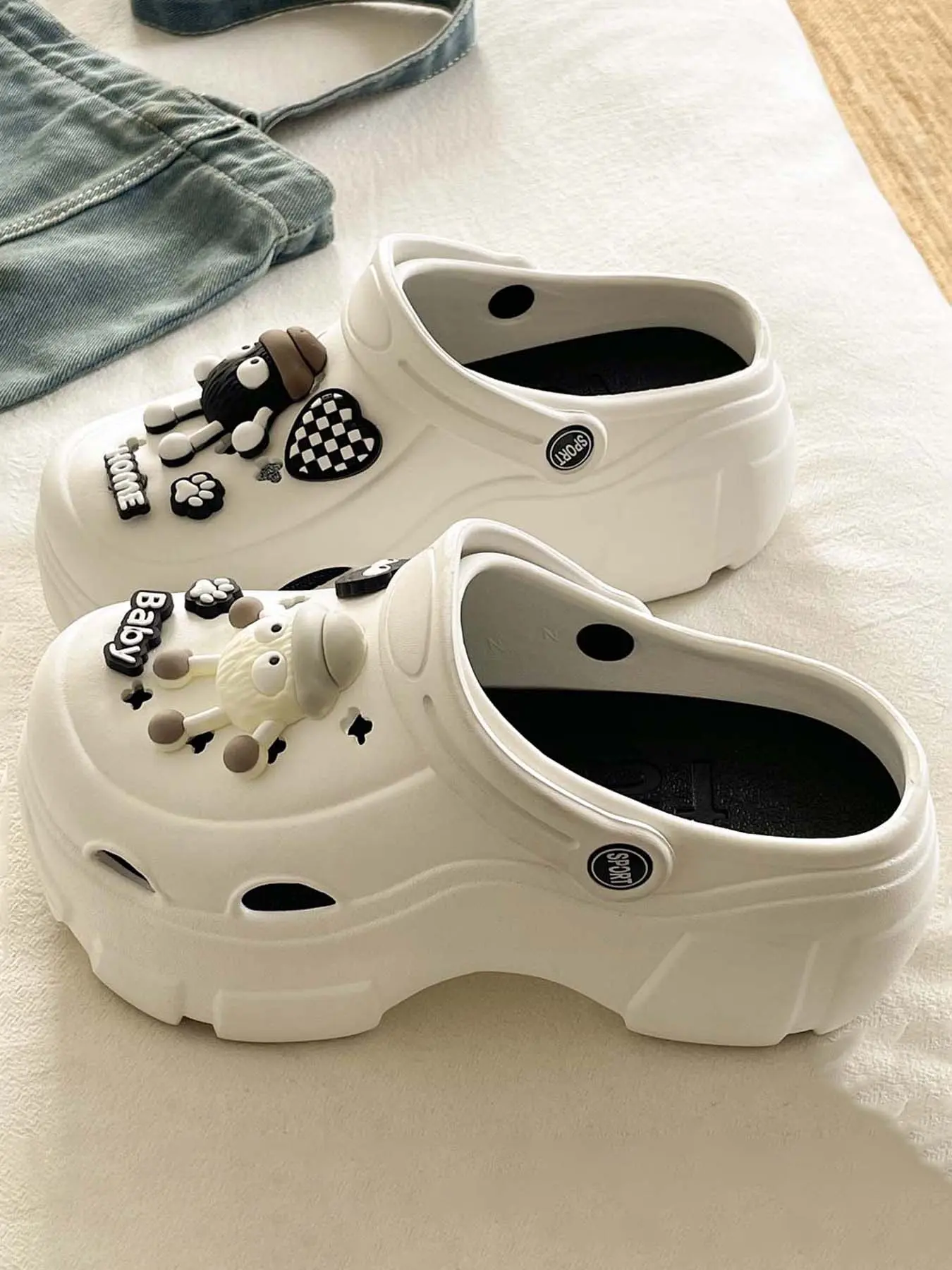 Cute Little Monster Platform Clogs Slipper - Fun & Quirky, Height Boost, DIY Charms, Casual Summer Shoes! Flatform Eva Clogs