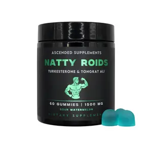 Natty Roids - Turkesterone & Tongkat Ali Gummies - Muscle Growth, Strength, & Stamina Support - 60 Sour Watermelon Flavored Gummies