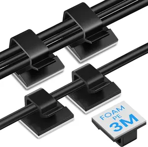 100 count Adhesive  Clips Black (50 Small & 50 Large),  Management Under Desk,  Wall Clip, Wire Clips for Cords of  Dash Cam, HDMI, Extension Cord, TV PC Phone USB Ethernet Coax