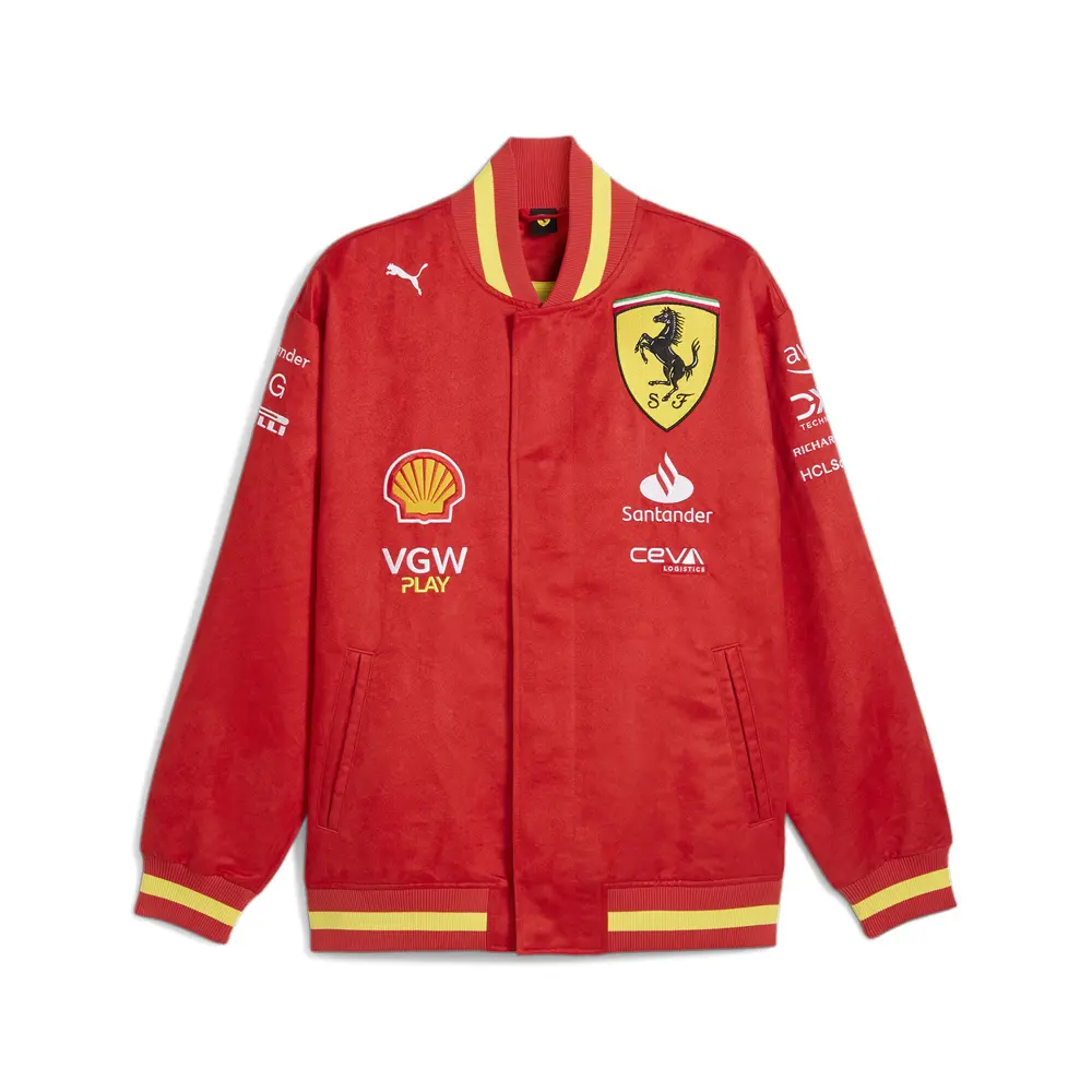 PUMA Mens Sfv Team Varsity Jacket Athletic Outerwear Casual - Red PUMA Mens Sfv Team Varsity Jacket Athletic Outerwear Casual - Red