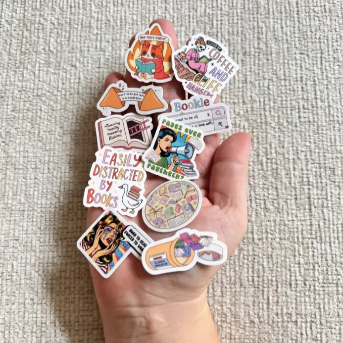 Customizable Bookish Mini Stickers Pack - Durable Vinyl, Water Resistant, Unique Styles for Decorating Small Areas, Ideal for Scrapbooking & DIY Projects