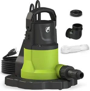 Automatic Pool Cover Pump, 3/4HP 3300GPH Submersible Above Ground Water Removal Pump with Check Valve Adapter, 26FT Power Cord for Pool, Hot Tub, Rooftop, Water Bed, Basement Draining