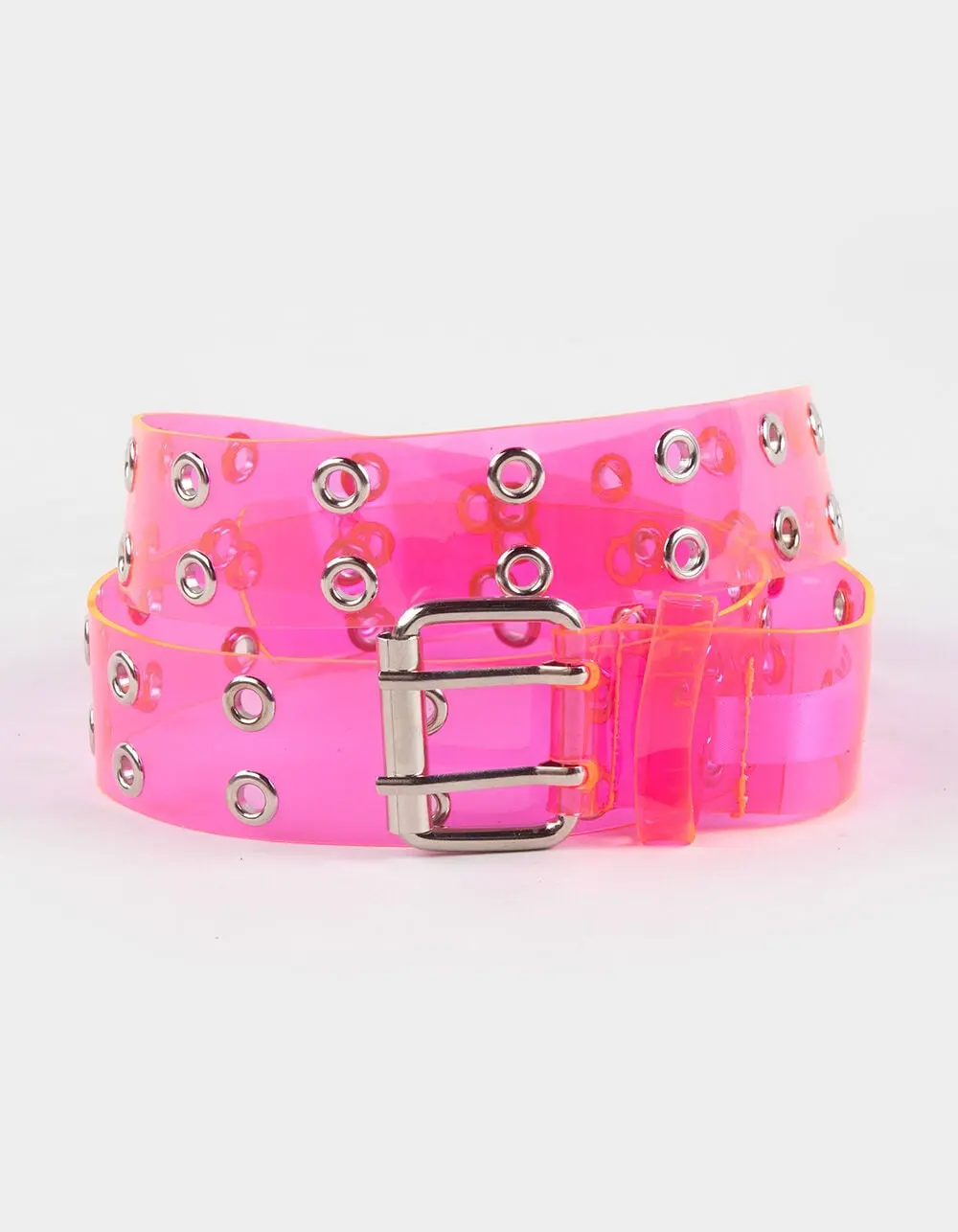 Clear Grommet Belt, Pink