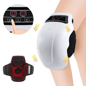 Heated Knee Massager Brace with Vibration & Red Light Therapy, 3 Adjustable Heat Levels 45℃/55℃/65℃, 360° Wrap Around Knee Heating Pad for Joint Pain Relief