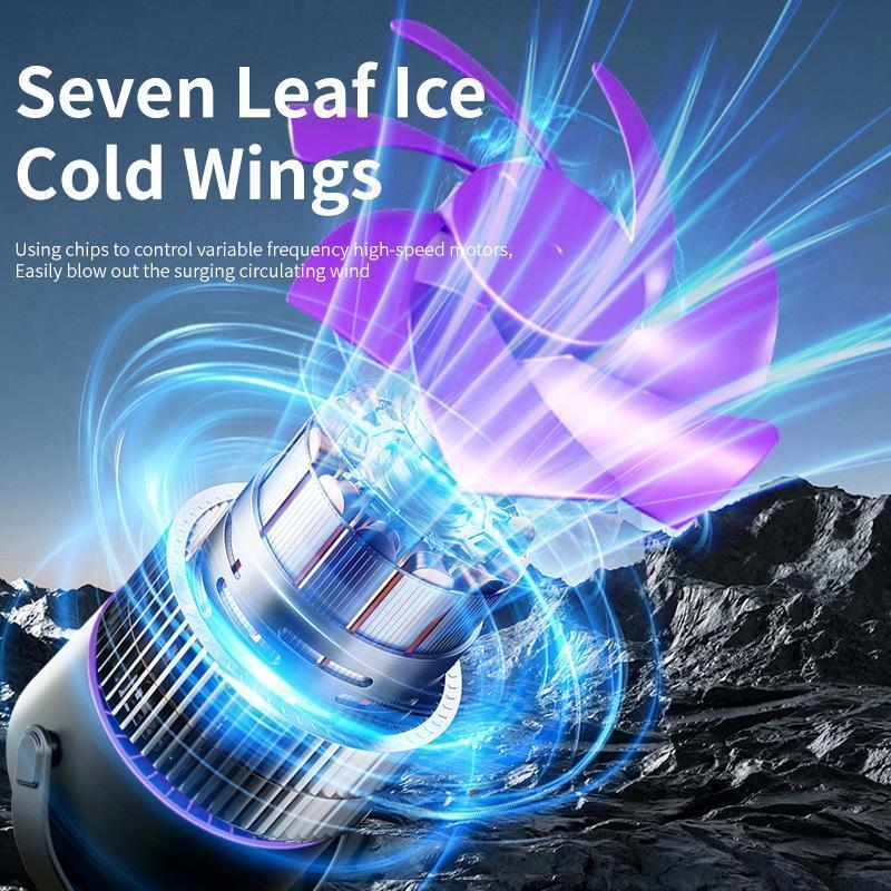 USB Rechargeable Mini Desk Fan, LED Display 100 Speed Settings Clip Fan, Wall Mount Small Office Fan, Quiet 36dB, Type-C Charging