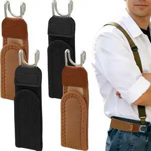 No Buckle Elastic Stretch Belt for Men & Women, Adjustable Buckleless Belt Hook,2 Pieces Metal Hook Invisible Unisex Belt for Jeans, Pants