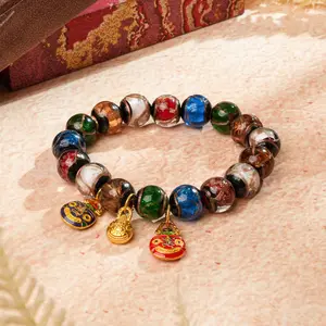 LUMAWU 12mm Beaded Bracelet Multi-Treasure Glazed Pixiu | Luxury Texture & Wealth Attracting Energy
