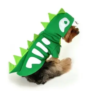 Anit Accessories AP1079-S Green Skeleton Dinosaur Dog Costume - Small Halloween Dinosaur Pet Costume Set