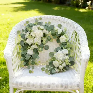 Artificial Arch Floral Decorations Set of 2, Wedding Party Festival Welcome Sign, Hanging Flower Garlands, Background Decoration, Artificial Flower Arrangements, Artificial Hanging Flowers