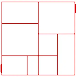 16"x16"x1.55" Concrete Mold with 8 Uneven Rectangular Grids