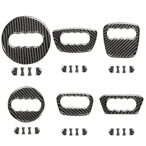 Car Carbon Fiber Steering Wheel Logo Sticker Frame Cover For Audi A1 A3 A4 A5 A6 A7 Q3 A6 C7 Q5 A8 Q7 B6 B7 Auto Accessories