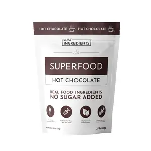 Just Ingredients Superfood Hot Chocolate | 25 Servings | With Grass-fed Collagen, Organic Cacao, Cinnamon, Ashwagandha, Turmeric & Lion’s Mane | No Sugar Added | Supports Gut Health, Immunity & Cognitive Function*