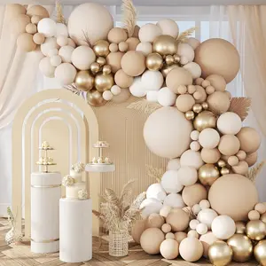White Sand Metallic Champagne Golden Nude Latex Balloons Arch Kit  Perfect for Celebrations Like Birthdays, Boho Weddings, Showers, Bridal Showers, Engagements, And Anniversaries Decoration