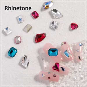 SOLWINK Christmas Zircon Sparkle Nail Decor Rhinestones with Elk Christmas Tree Santa Claus & More Festive Designs for Holiday Manicure