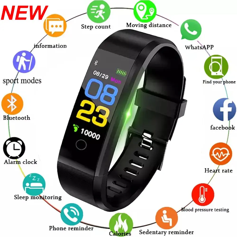 Waterproof Smartwatch for Men - Wireless Bluetooth Fitness Tracker, Android-Connected, Heart Rate Monitor, Camera Remote, Button-Operated Rechargeable Wearable, Walking Tracker, Phone-Compatible, Spanish/Russian/German Support, Everyday Sports Tech