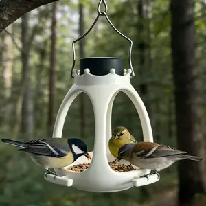 Crown Solar Feeder Waterproof Hanging Bird Feeder Stainless Steel Hook Outdoor Garden Decor, Durable & Eco-Friendly Design