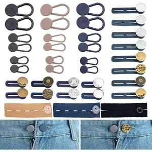 Extender Button Set - Adjustable Elastic Jeans Extenders 37 count No-Sew Waistband Adjuster for Pants Jeans Trousers Favors
