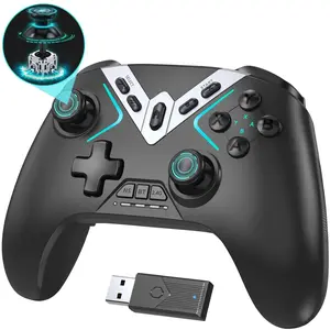 Dual Hall Effect PC Controller-   Controller with Hall Joysticks & Triggers & Joystick Speed Down for PC Windows//Android//Steam/TV (With USB Dongle & Phone Clip)