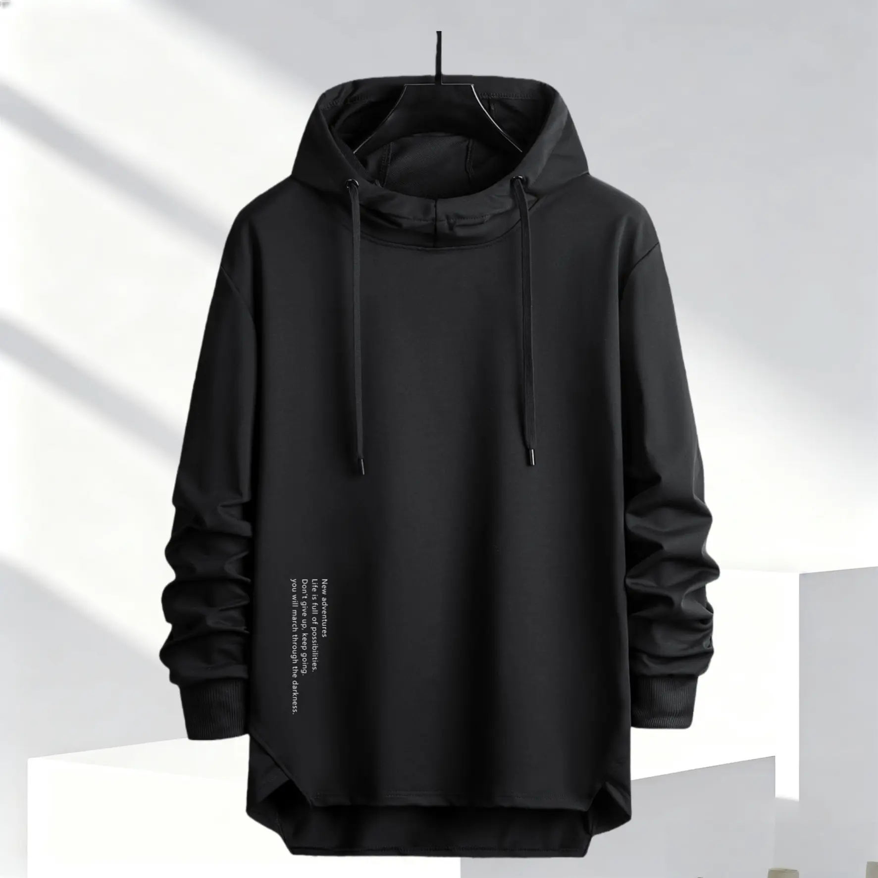 Men's Casual Loose-Fit Long-Sleeve Hooded Pullover Sweatshirt - Autumn Laid-Back Tops, Fathers' Day Gift, Layering Option, Layering Men's Hoodies, Laid-Back Men's Hoodies