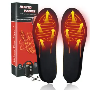 Heated Shoe Insoles 2000mAh USB Rechargeable Battery with Remote Control Washable Electric Warm Shoes Insert Cuttable Pad for Men Women