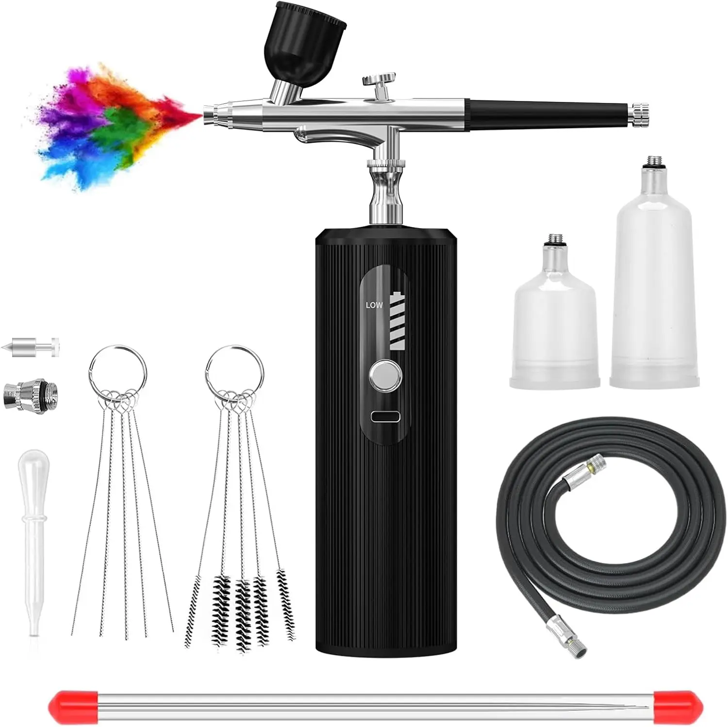 AirBrush Kit with Compressor dual-action airbrush Air brush for,Painting ,Makeup,Barber,Cake,Mode (Black).
