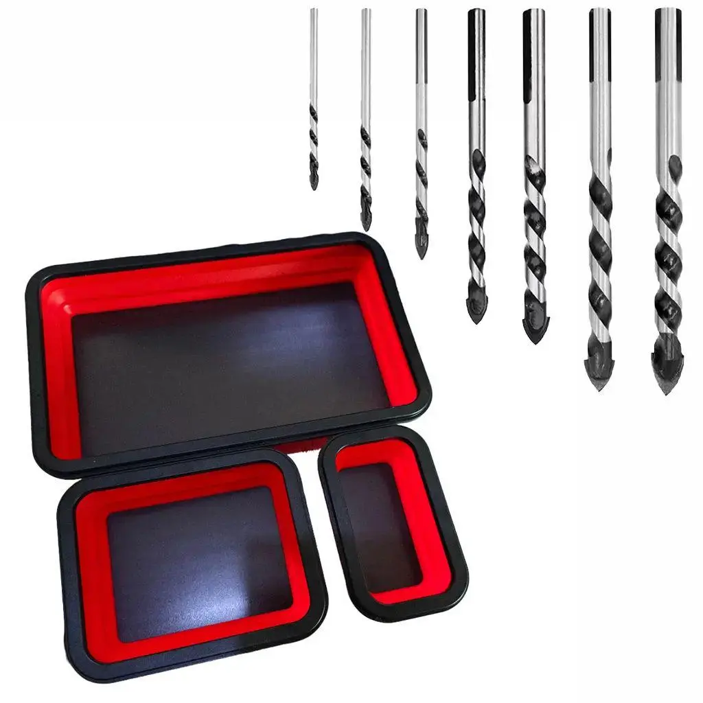 Magnetic Storage Box Set, Organizer with Drill Bits, Durable & Versatile Tool Holder for Home & Workshop Use