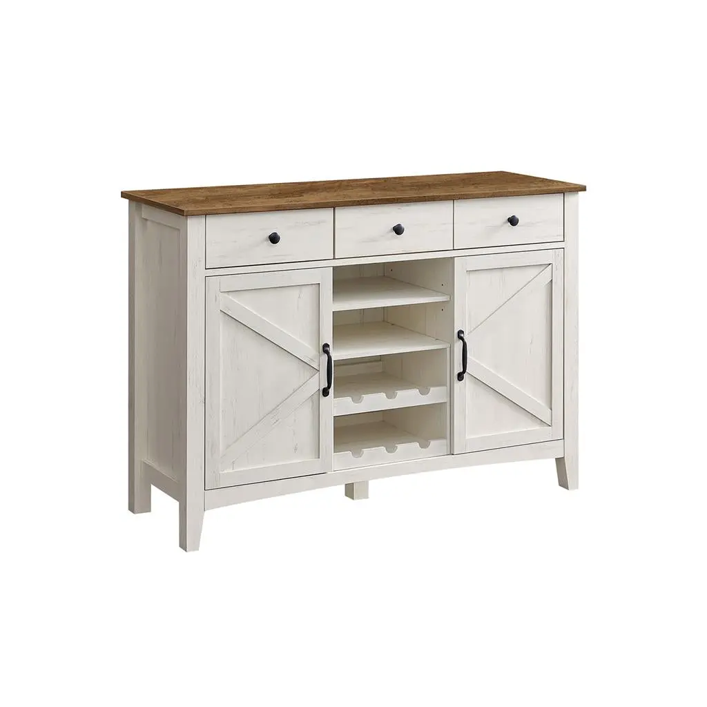 VASAGLE Sideboard Buffet Cabinet, Modern Credenza Cabinet, Dual-Purpose Farmhouse Style Farm Decor Dining Room Furniture with Drink Storage Organizer, Drink Storage Organizer Dining Room Furniture