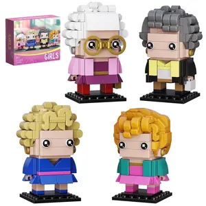 4in1 Goldened Movie Girl Figures Building Block Set BrickHeadZ Toys Gifts for Boys and Girls