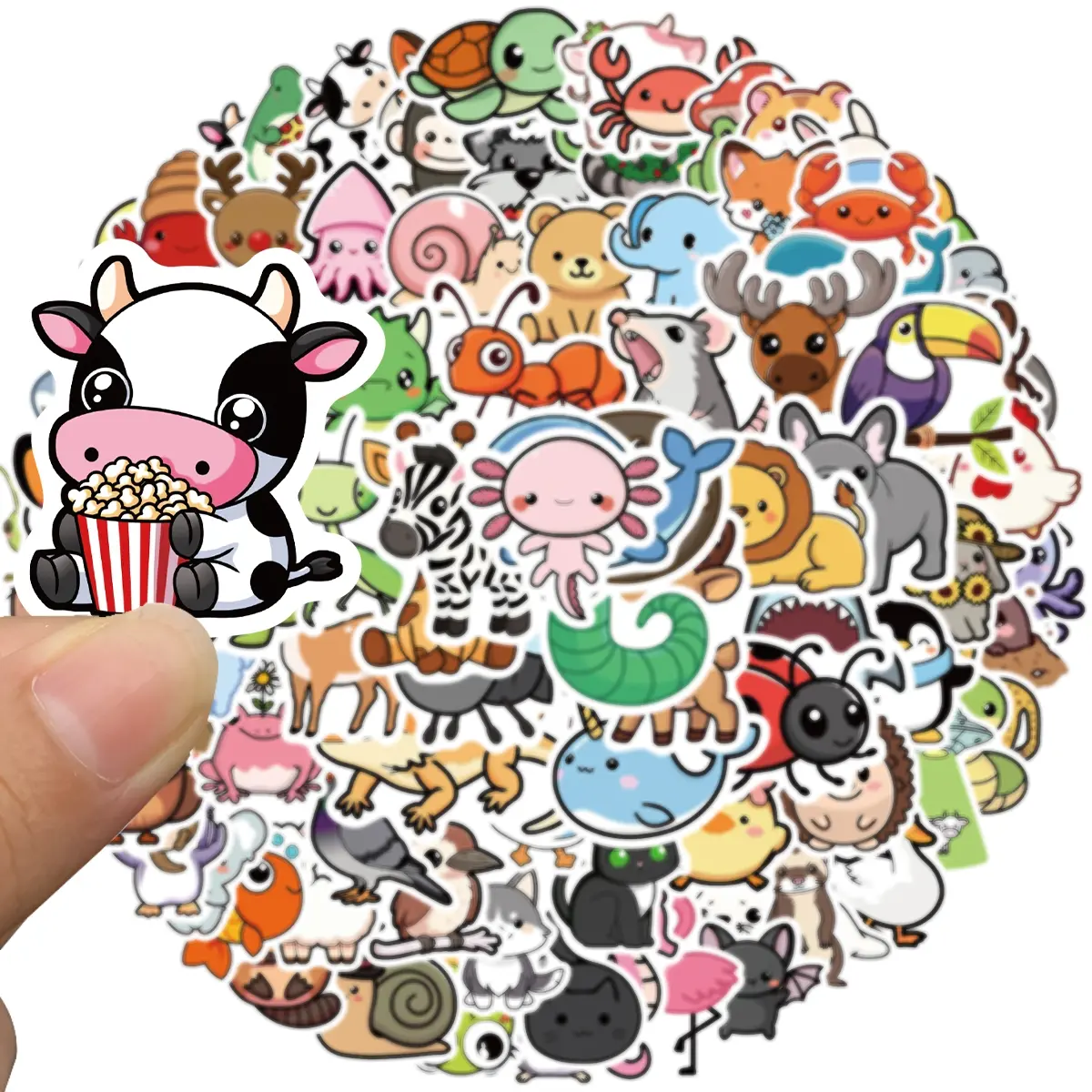 100 PCS Water Bottle Stickers for Kids,Crafts Cup Stickers,Fun Stickers,Waterproof Vinyl Cute Animal Stickers for Kids,Skateboard,Laptop Stickers for Girls Boys Classroom Prizes