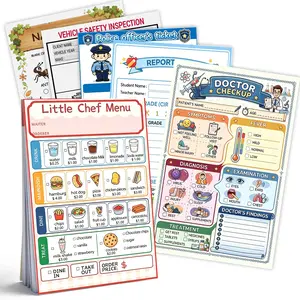 【Children's Day Gift】Role-playing Notebook - Each notebook contains 40 pages of content. These contents cover aspects such as restaurants, doctors, and police officers, and are very suitable for imaginative role-playing activities.