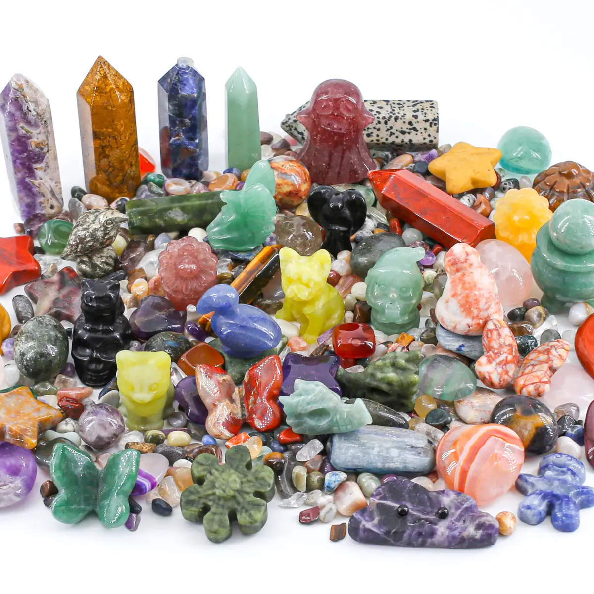 【SG Live】Higher Crystal Carving Confetti Set Crystal Scoop ( Towers, spheres, carvings,bracelets, pendants,tumbles, chips )SG-10