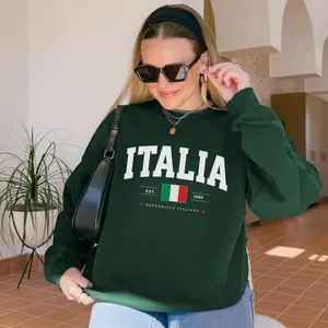 [Sale up to 40%]+[Freeship] Italia Crewneck Sweatshirt, Italy Flag Pullover, Travel Gift For Italian Lovers, Minimalist Italy Sweatshirt