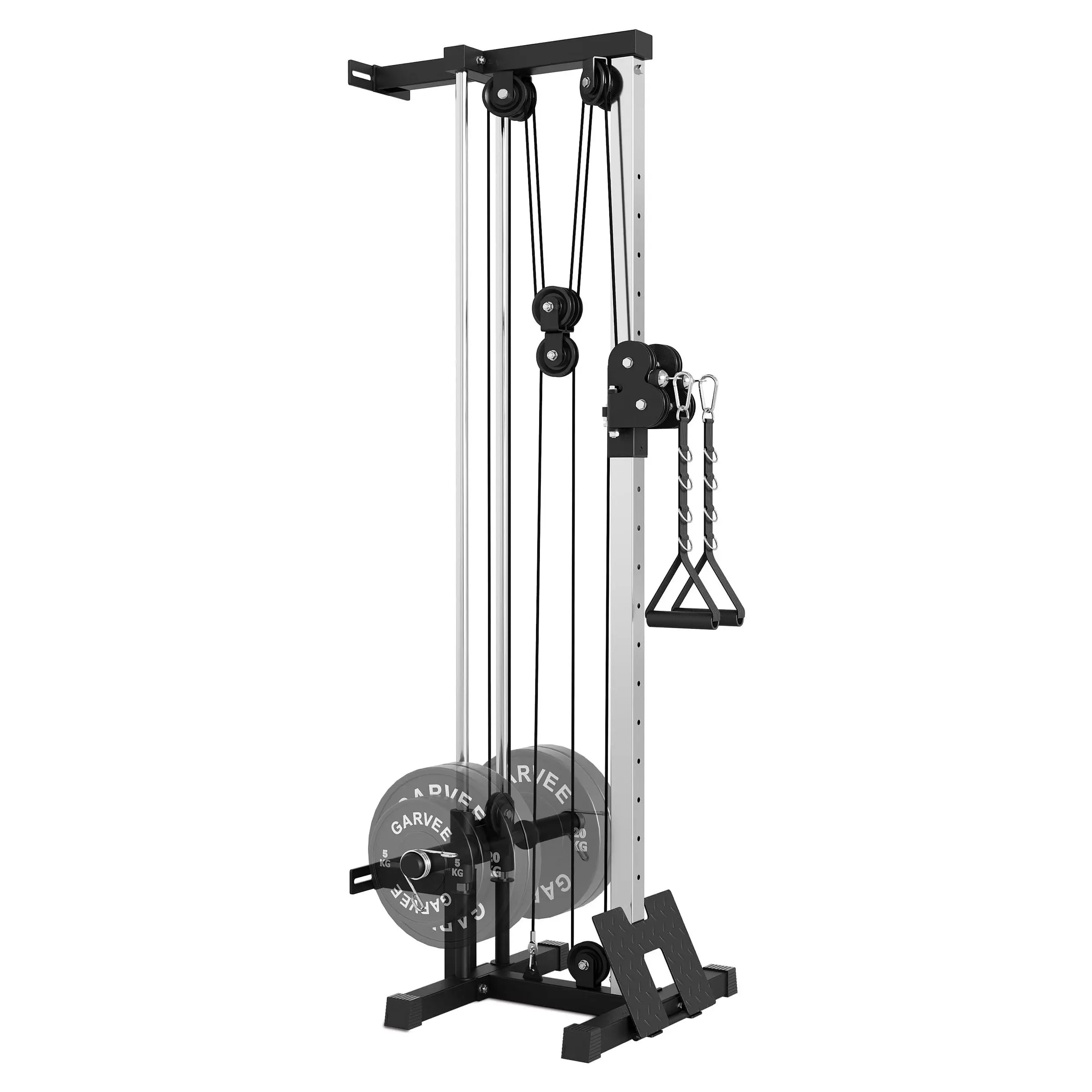 Wall Mount Dual Pulley Cable Machine - Adjustable Unisex Fitness Functional Trainer, Home Gym Accessory, Home Workout Station & Lat Pulldown System for Full Body Strength Training