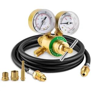 Argon Co2 Regulator, Welding Argon Gas Regulator for TIG and MIG, Dual Gauge Co2 Regulators with 6.6FT Welding Gas Hose, CGA580 Inlet Connection, 0-4000PSI Input
