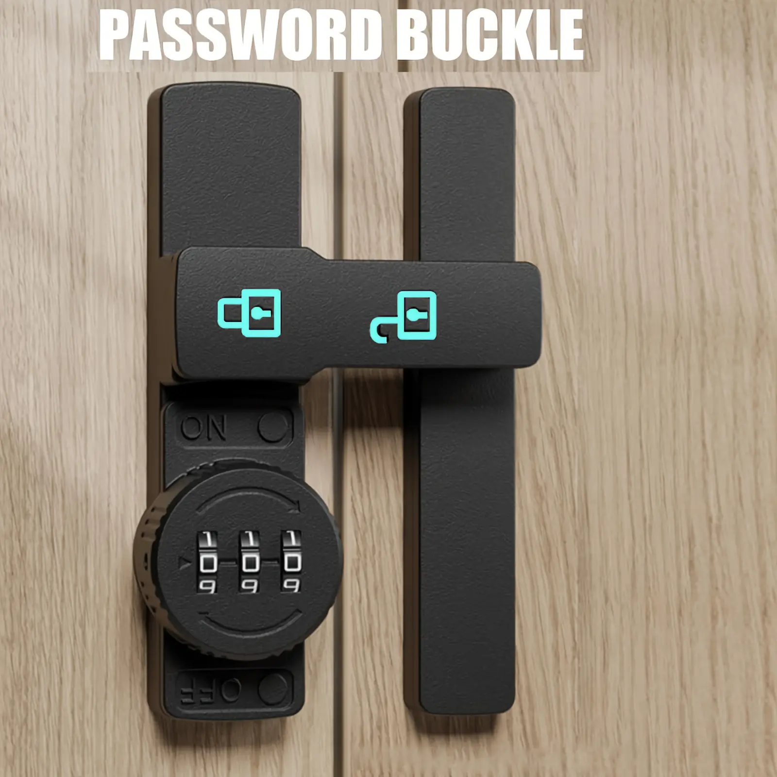 Password Door Lock and Deadbolt, 180 Degree Sliding French Barn Door Lock with 3 Digit Combination Lock, Keyless Bathroom Bedroom Cabinet, Number Lock, Mechanical Lock, Security Lock, Secure Lock