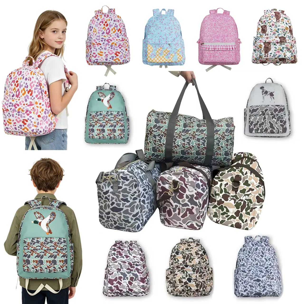 Camo duffels travel duffels hunting bag camouflage sports bag packing bag birthday gift gym bag Back To School Backpack