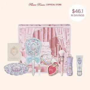 Flower Knows Wony Glow Set - 9 Items Makeup Box Set, Lipstick, Blush, Palette, Sample, Light Pink color scheme, Long-Lasting, High Pigment, Best Gift Choice For Birthday or Unboxing