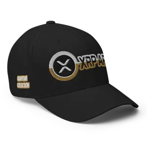 XRP ARMY Quantum Collection Embroidered Black/Gold Structured Cap – Premium Crypto Streetwear Hat