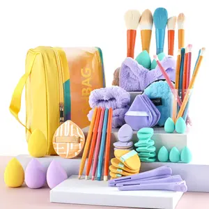 55 Piece Colorful All-In-One Makeup Tool Set, Includes Professional Makeup Brushes, Soft Beauty Sponges, Makeup Bag, Accessories, Beginners, Makeup Tool Kit
