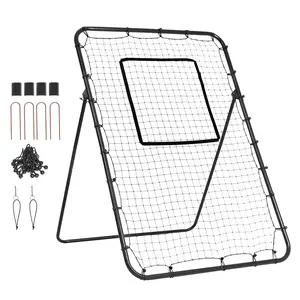 VEVOR Baseball And Softball Rebounder Net,  4 x 6 Feet PitchBack Baseball Nest for Pitching and Fielding Training, Pitch Return Trainer Rebound Net with Pitching Target, 4 Adjustable Angles